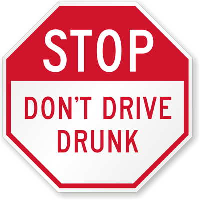 no drinking and driving sign