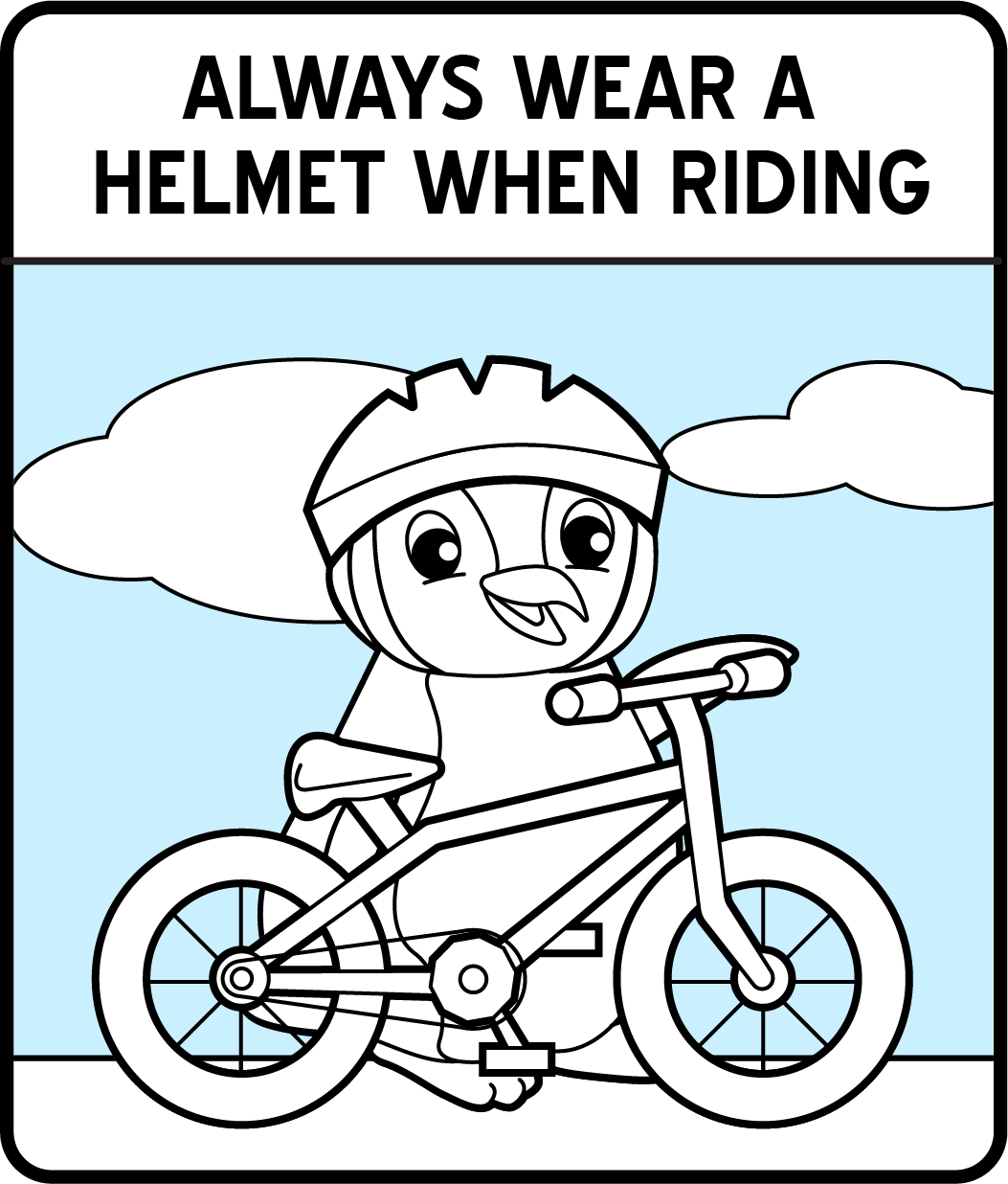 bicycle helmet coloring page