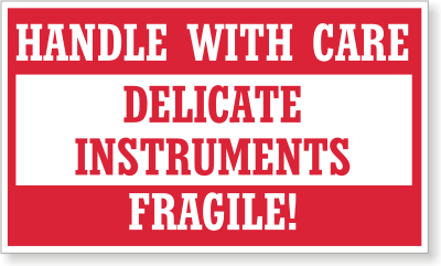 Fragile Handle with Care Paper Shipping Labels - 1614C35