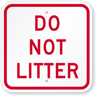 no littering sign