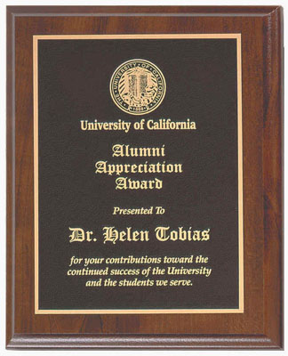 Say it all with this understated award plaque replete with gorgeous cherry  wood finish and a crisp gold-colored border. - Horizontal or Vertical