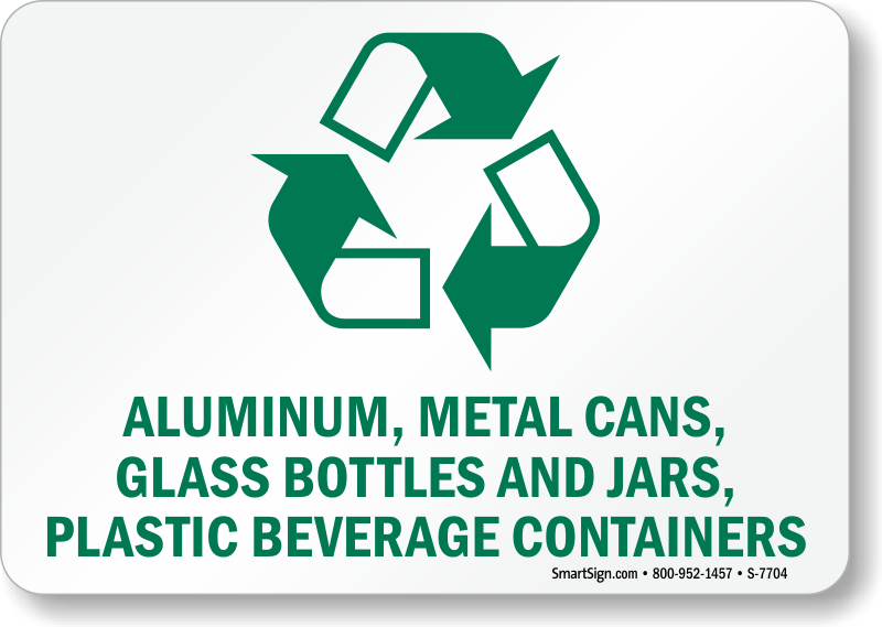 glass recycling sign
