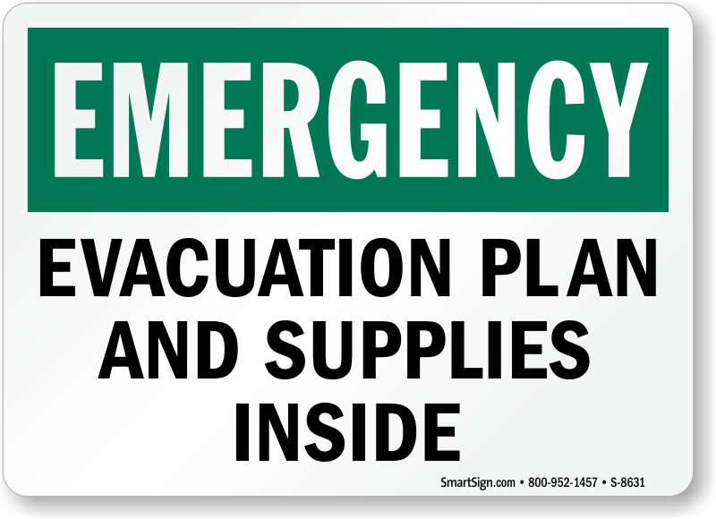 emergency plan sign