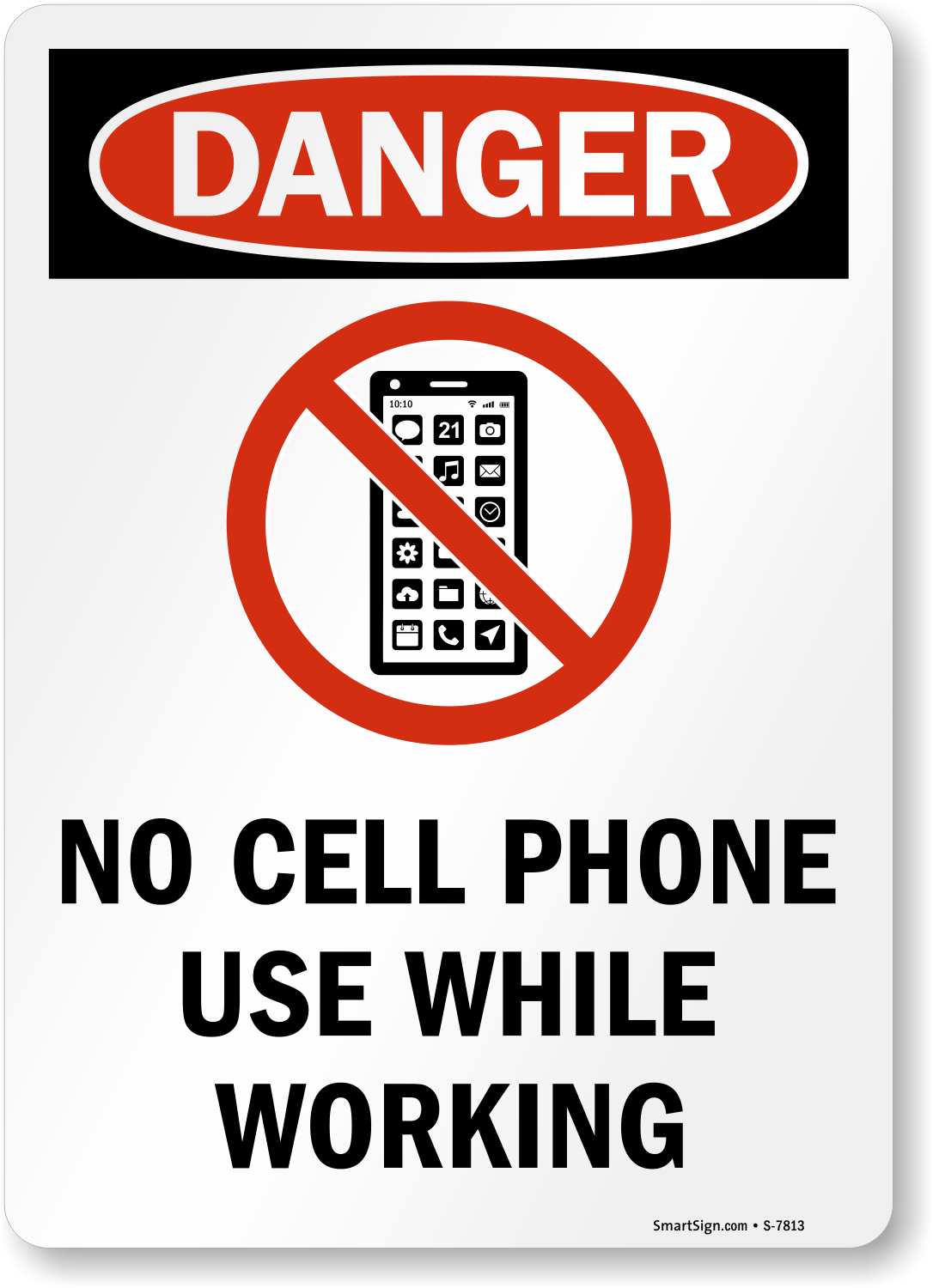 no cell phone policy at work sign