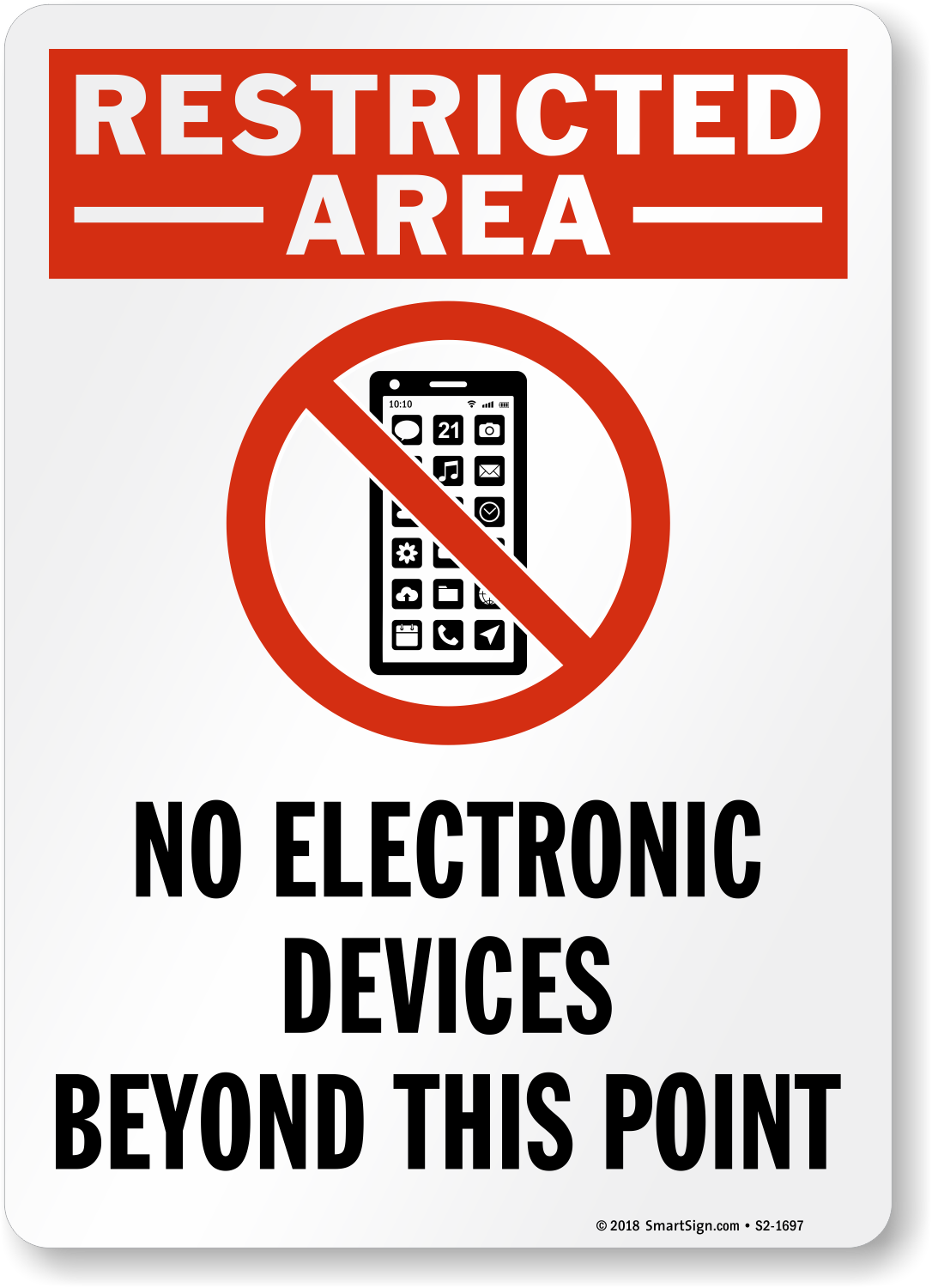 no personal electronic devices