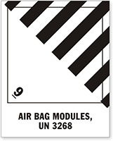 UN 3268 Air Bag Modules Label