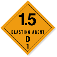 Explosive 1.5D Blasting Agent Paper HazMat Label